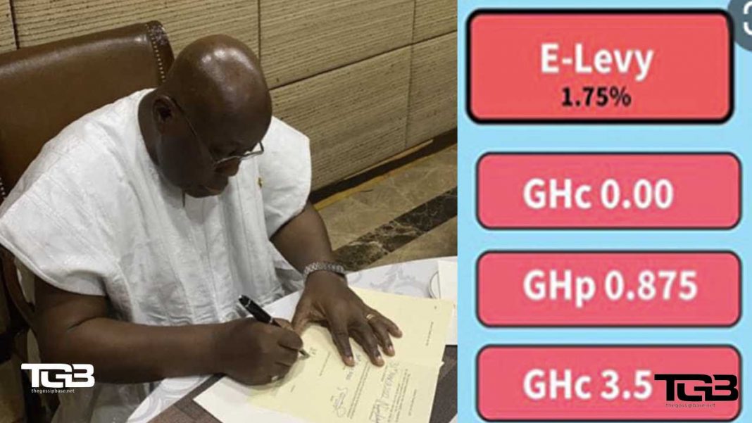 Nana Addo signing E-levy bill into law