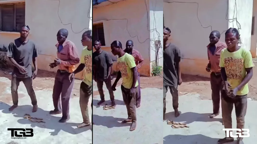 Three thieves made to dance after they were caught stealing